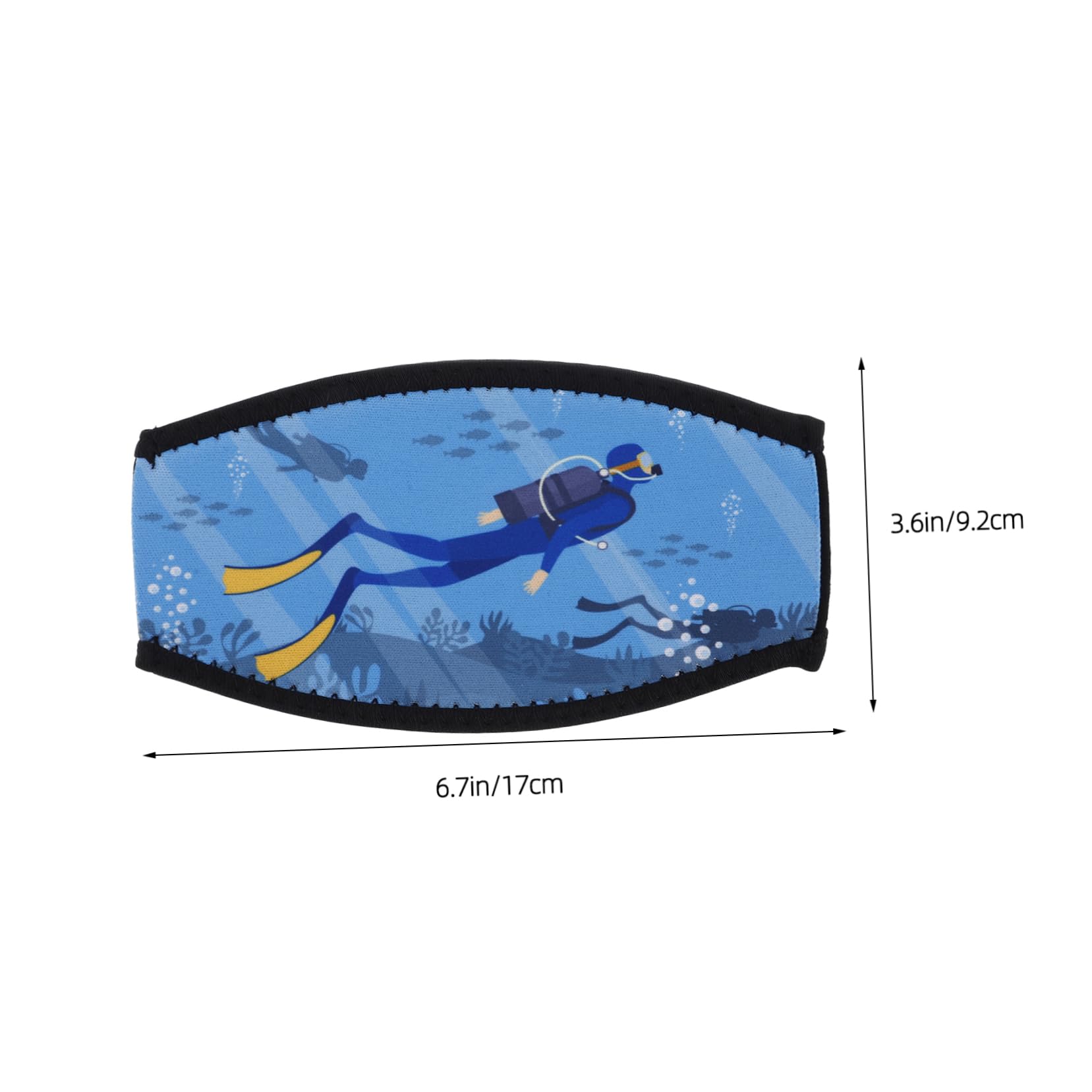 DINHEAROM Fish Print Neoprene Strap Cover for Diving Mask and Scuba Strap Protects Hair and Mask for Snorkeling and Deep Diving Activities