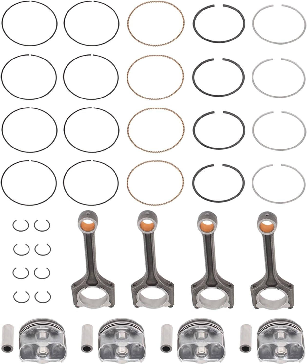 NewYall Engine Connecting Rod and Piston Rings kit for Hyundai Elantra 2014-2016, Elantra GT 2014-2018, Tucson 2014-2018, Forte 2014-2018, Forte Koup 2014-2016, Soul 2014-2019 2.0