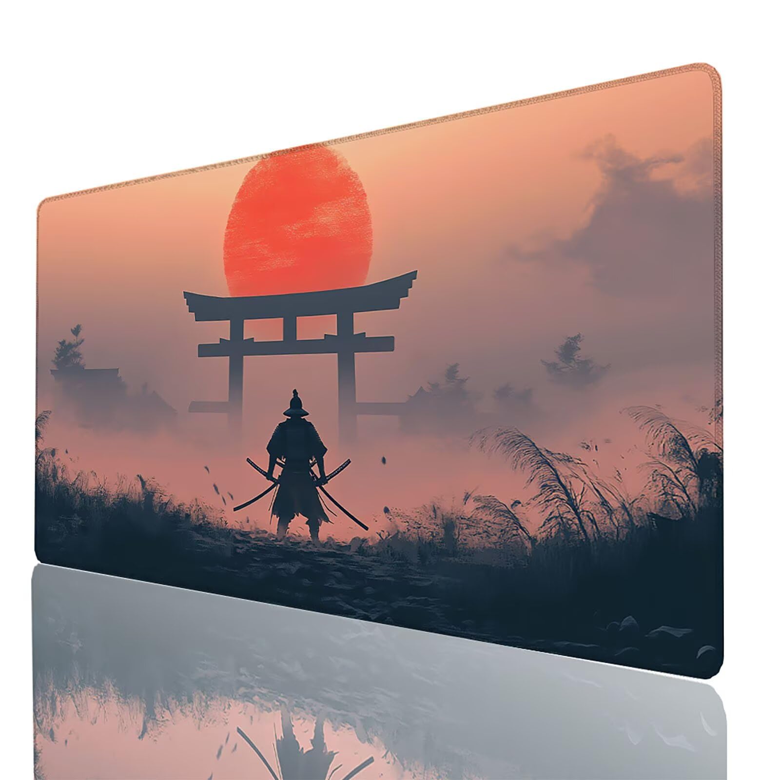 Podkładka pod mysz Japonia xxL 1400x600x3mm, podkładka na biurko wojownik z antypoślizgową i wodoodporną gumową podstawą, poprawiająca precyzję i szybkość, do biura dekoracyjnego GYL-7520