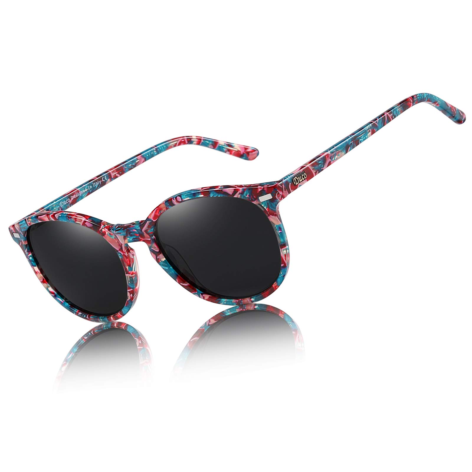 DUCO Retro polaryzacyjne damskie okulary przeciwsłoneczne Vintage UV400 ochrona okulary przeciwsłoneczne lekkie oprawki octanowe 1230