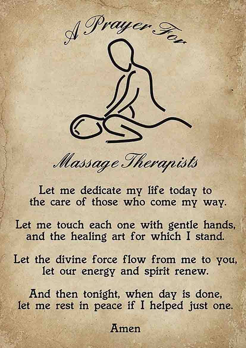 ARA STEP Vintage All Professions Knowledge Posters Wall Art Decor Prints UNFRAMED (297 x 420 mm / 11.7 x 16.5 inches, Massage Therapist Prayer)