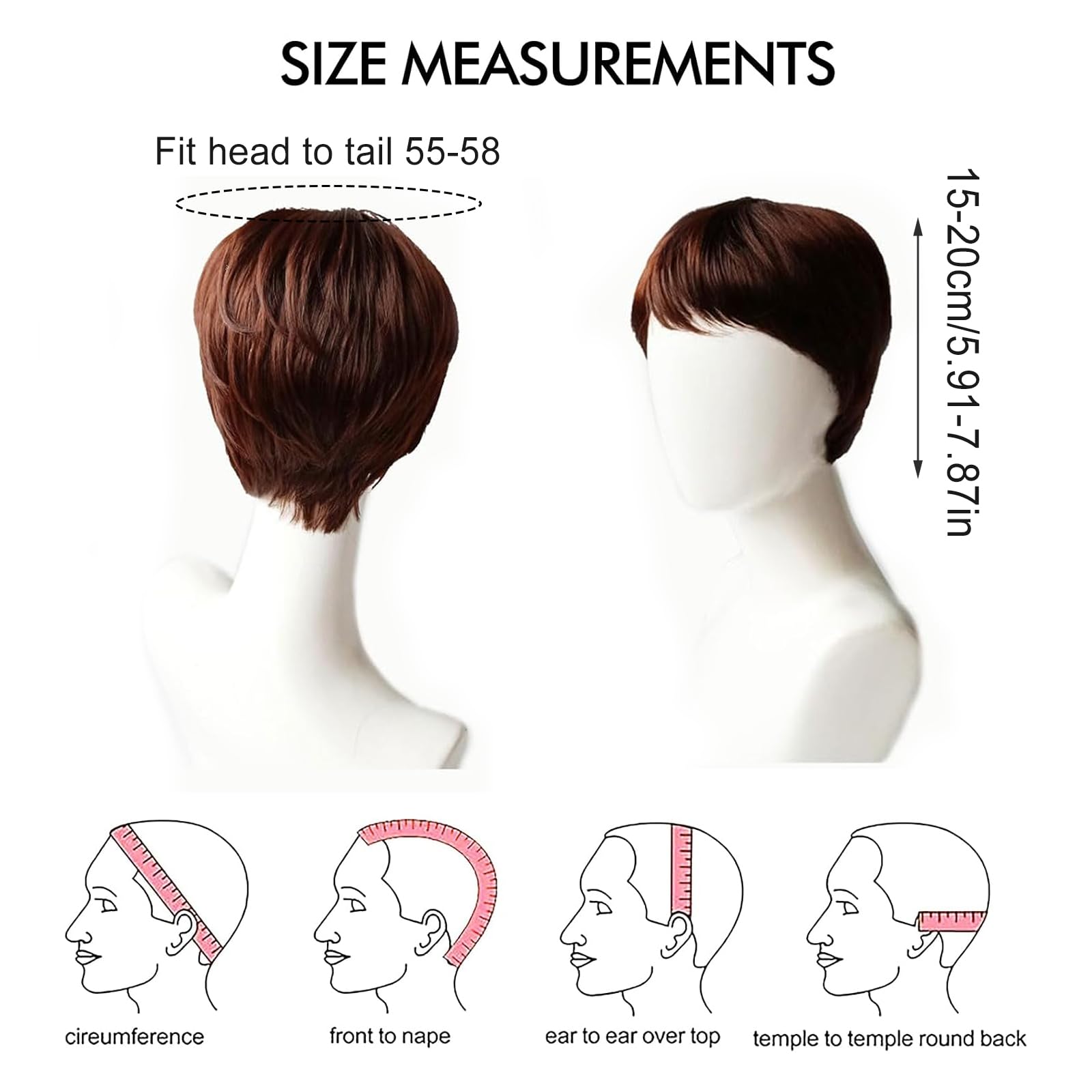 Short Brown Wig for Men - Daily Costume with Adjustable Straps for Fancy Dress Cosplay, Halloween - Image 2