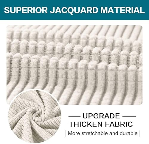 Miniatura 3 de Turquoize Fundas de sofá de 3 piezas para sofá biplaza, funda de sofá suave para perros, funda de sofá lavable con 2 fundas de cojín individuales,