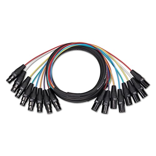Miniatura 8 de Jamesin Cable XLR macho a hembra de 4 canales, 10 pies, con cable de audio de micrófono codificado por colores, para estudio de escenario y