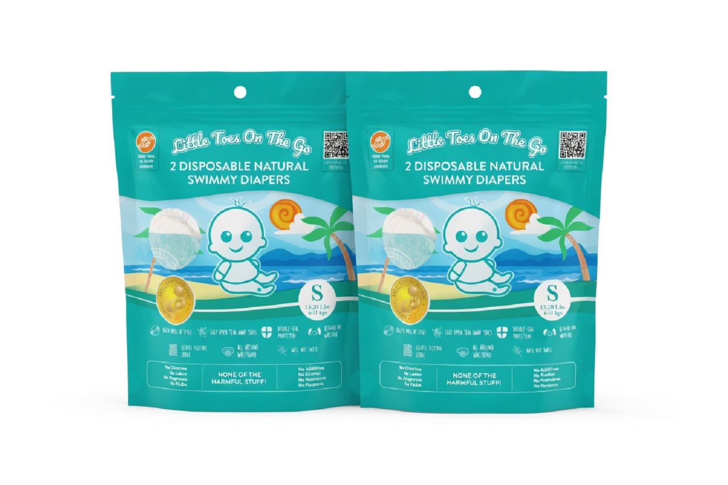 Products On The Go Little Toes On The Go Swim Diapers 2 Bag Bundle - disposable diapers | Mubboo