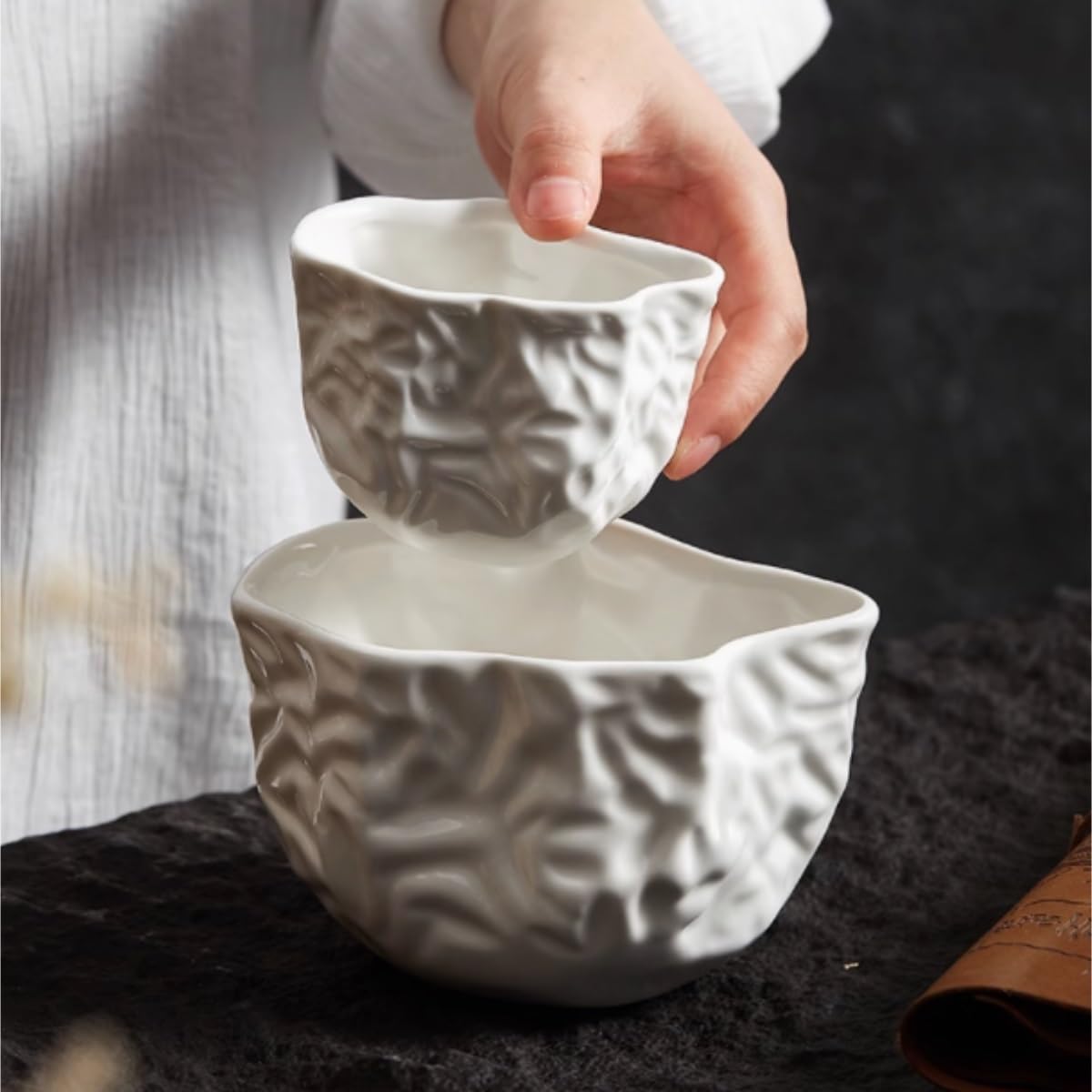 Salsiera per condimenti per insalata, in ceramica, per uso domestico, bistecca occidentale, salsa, salsa, salsa, salsa a bocca appuntita, per cucina e ristorante (9,3 x 6 cm)