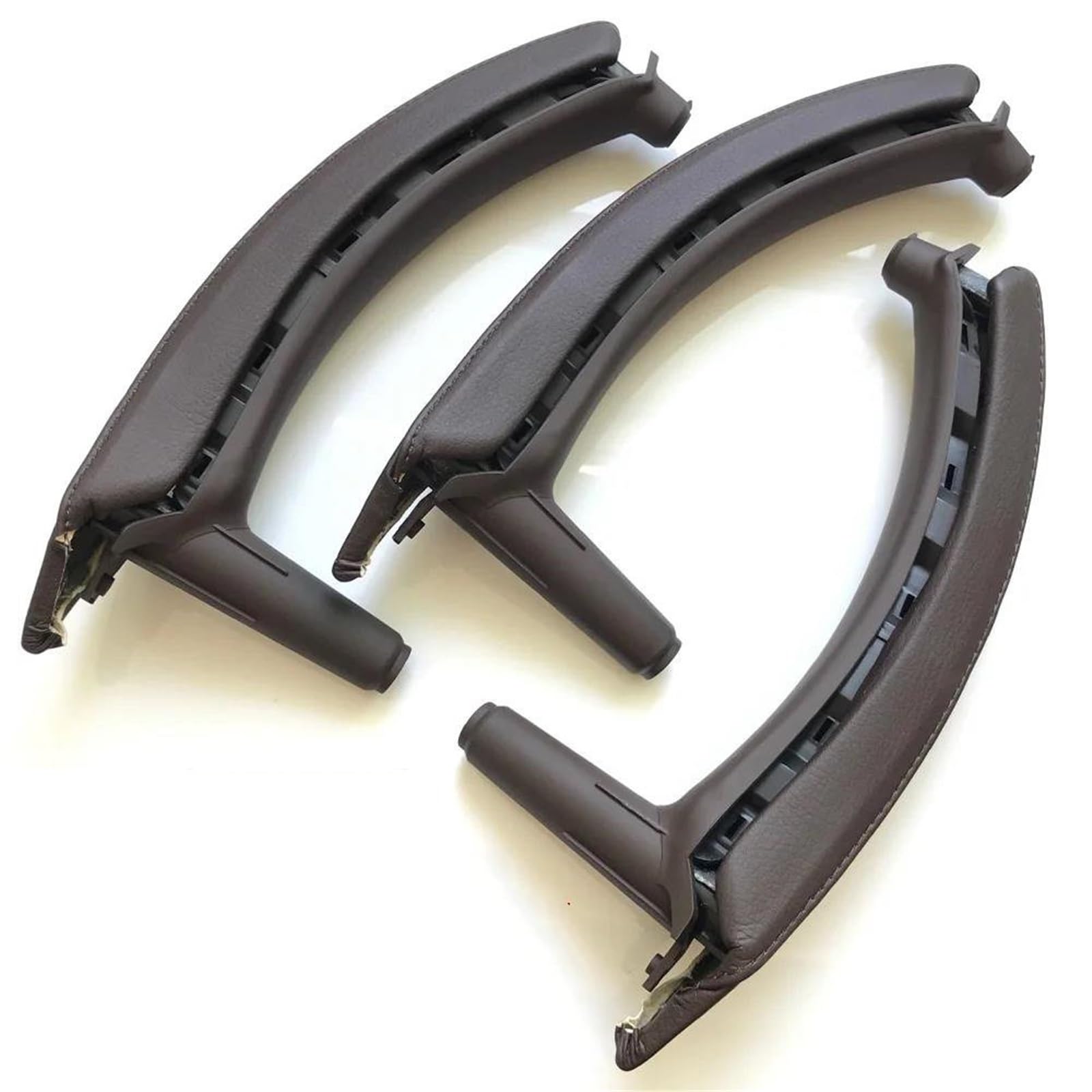HJKDSZ LHD Left Right Car Interior Door Handle with Leather Cover Assembly Set for X5 X6 E70 E71 E72 2007 2008-2014(LHD Set Moka)