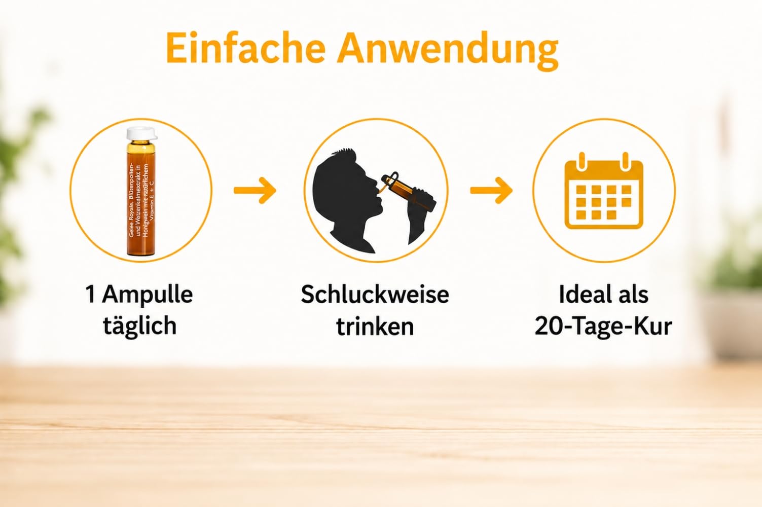 HOYER Alpi Royale Trinkampullen BIO – Gelée Royale 400 mg, Blütenpollen, Propolis & Weizenkeimextrakt – Mit natürlichem Vitamin C & E – Für Energie, Vitalität & Immunsystem – 20 x 10 ml