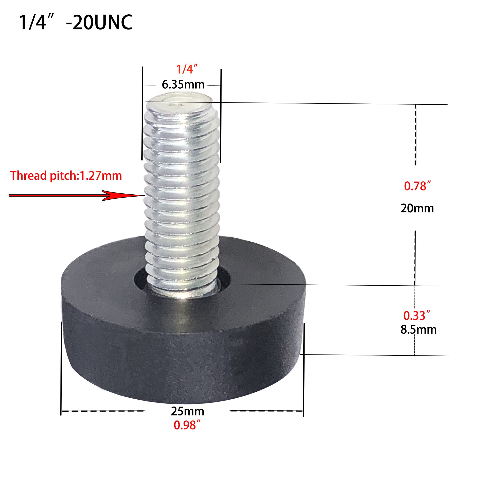 KOMOHOM 16 Pack 5/16" Stainless Steel Adjustable Furniture Levelers – Screw-in Glides For Tables, Chairs - View #9