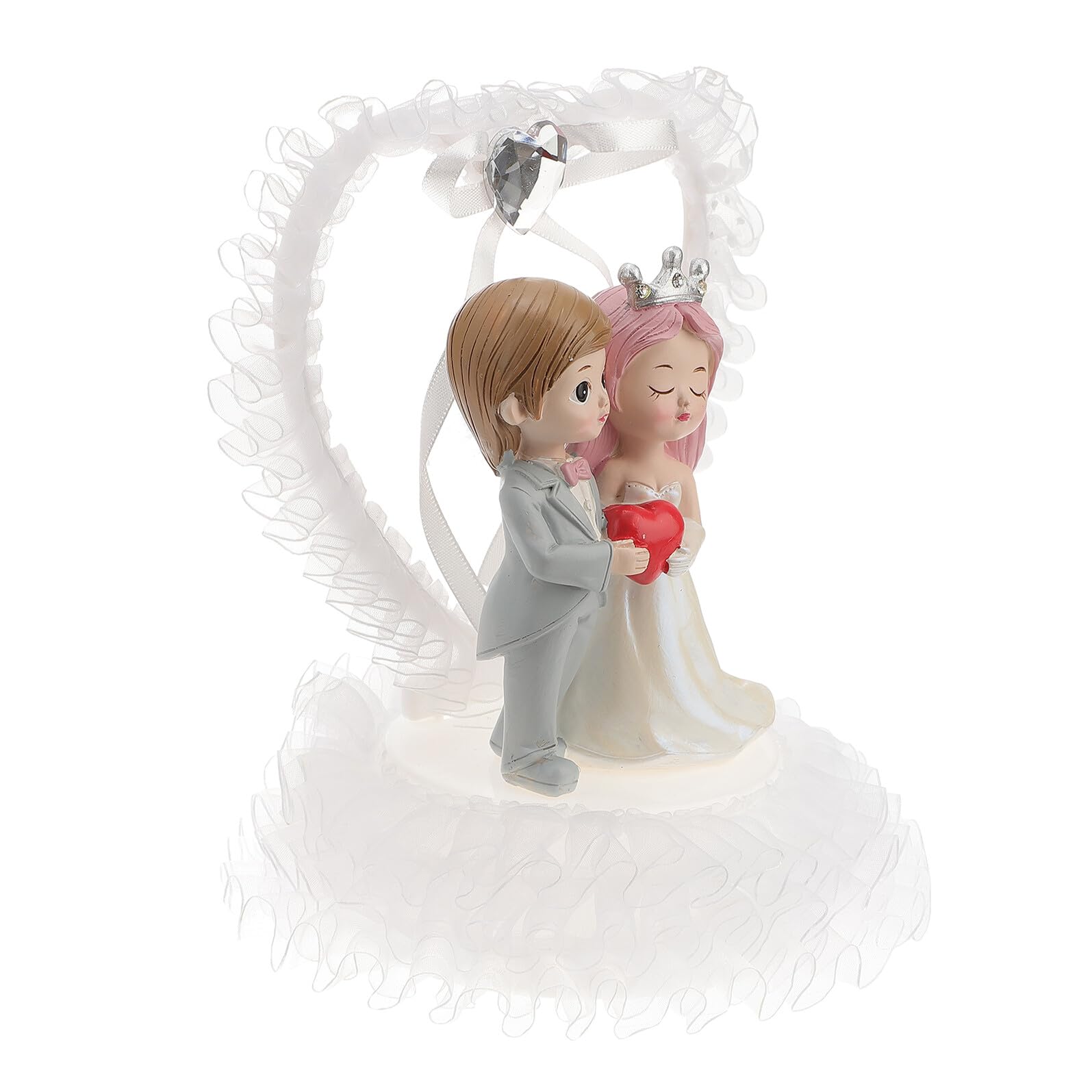 Harz Hochzeitstorte Dekor Braut Bräutigam Figur Kompakte Paar Dekoration für Hochzeitsfeier und Jubiläum Leichte Reinigung
