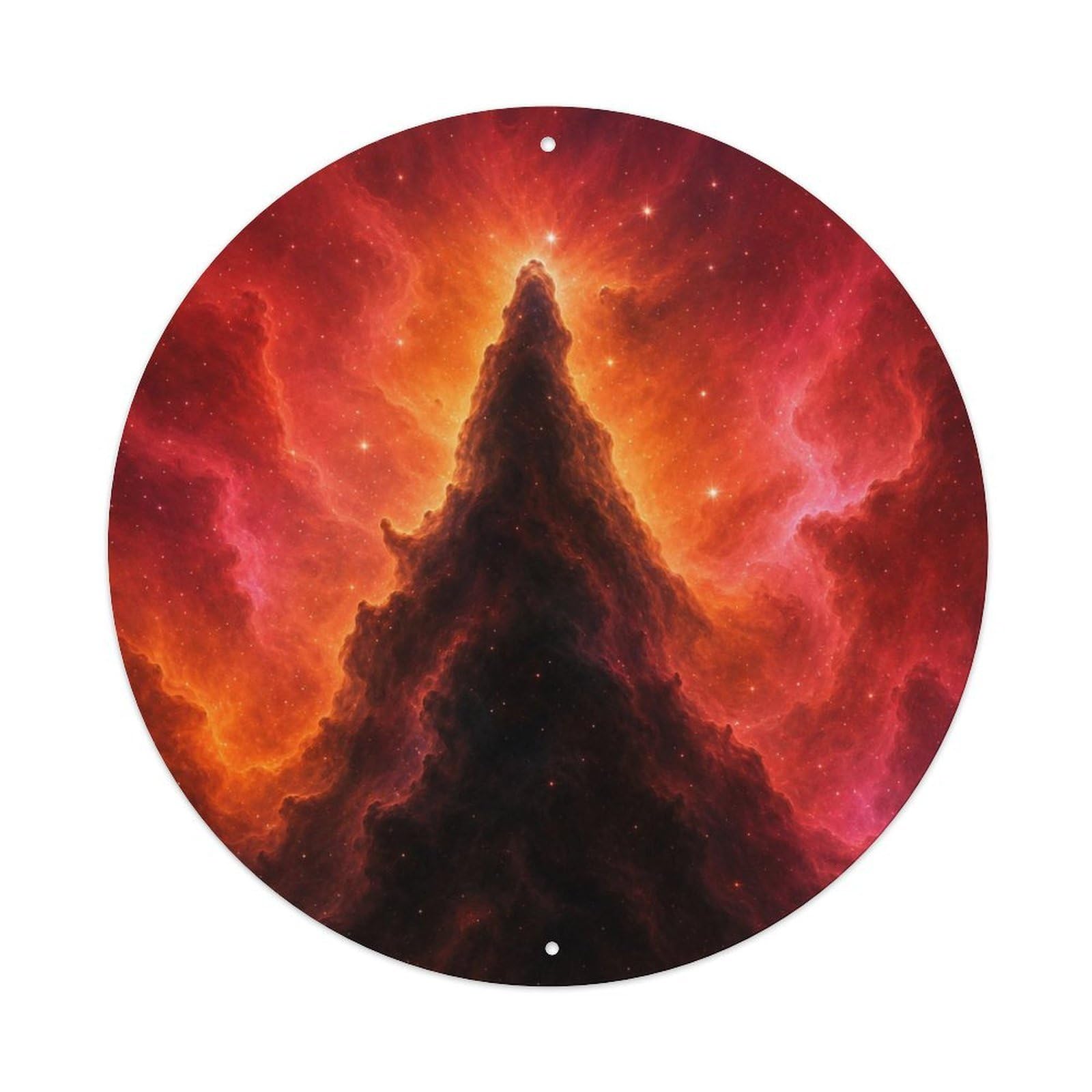 Okngb Style Stellar Cone Nebula Telescope Study Scientific Orbit Metal Tin Sign Plaque Wall Decor For Cafe, Man Cave, Club Bar, Office, Home Garden Round Metal Poster 8X8inch