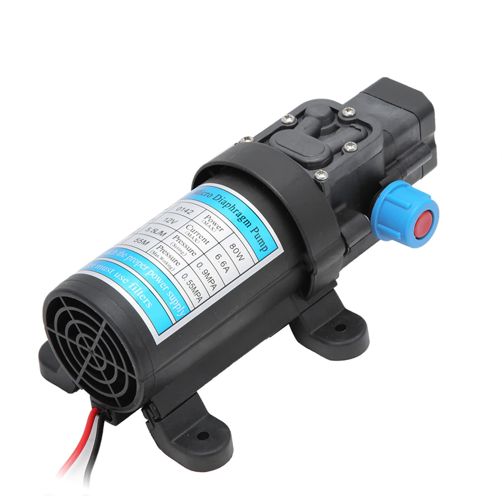 Dioche Bomba de Diafragma Eléctrica Autocebante de Alta Presión DC 12V 80W para Aplicaciones de Lavado de Coches y Jardinería