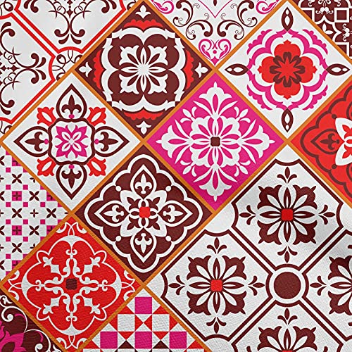 oneOone Rayon Maroon Fabric Abstract Traditional Fabric for Sewing Printed Craft Fabric by The Yard 56 Inch Wide