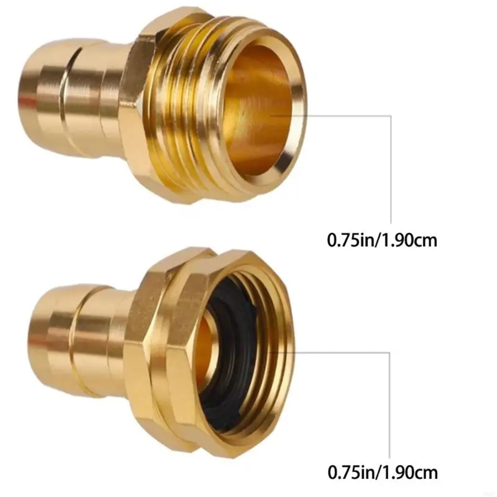 Lot de 6 paires de connecteurs de tuyau d'arrosage en aluminium pour tuyau d'arrosage de 1,9 cm