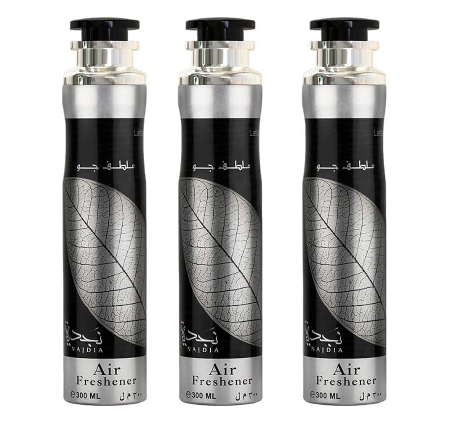 Arabian Air Freshener Bundle (3 x 300ml) Dubai, Luxury Scent, Long Lasting Fragrance (3 x Najdia)