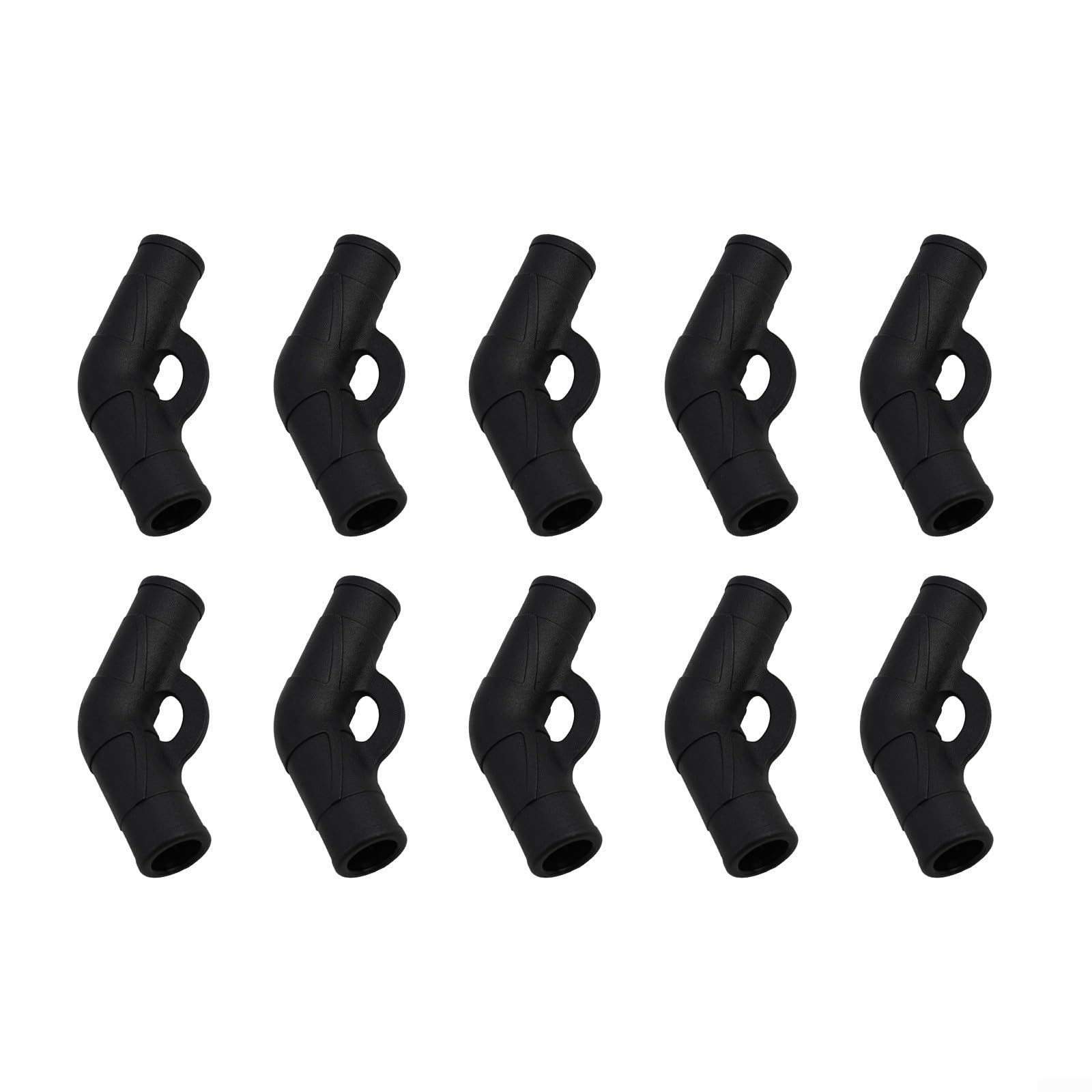 Caswynlife Tent Pole Joint Connectors 10pcs Plastic Repair Kit 130 Degree Elbow, For Curved Camping Hiking Tent Support Rods Black(19x12.5)