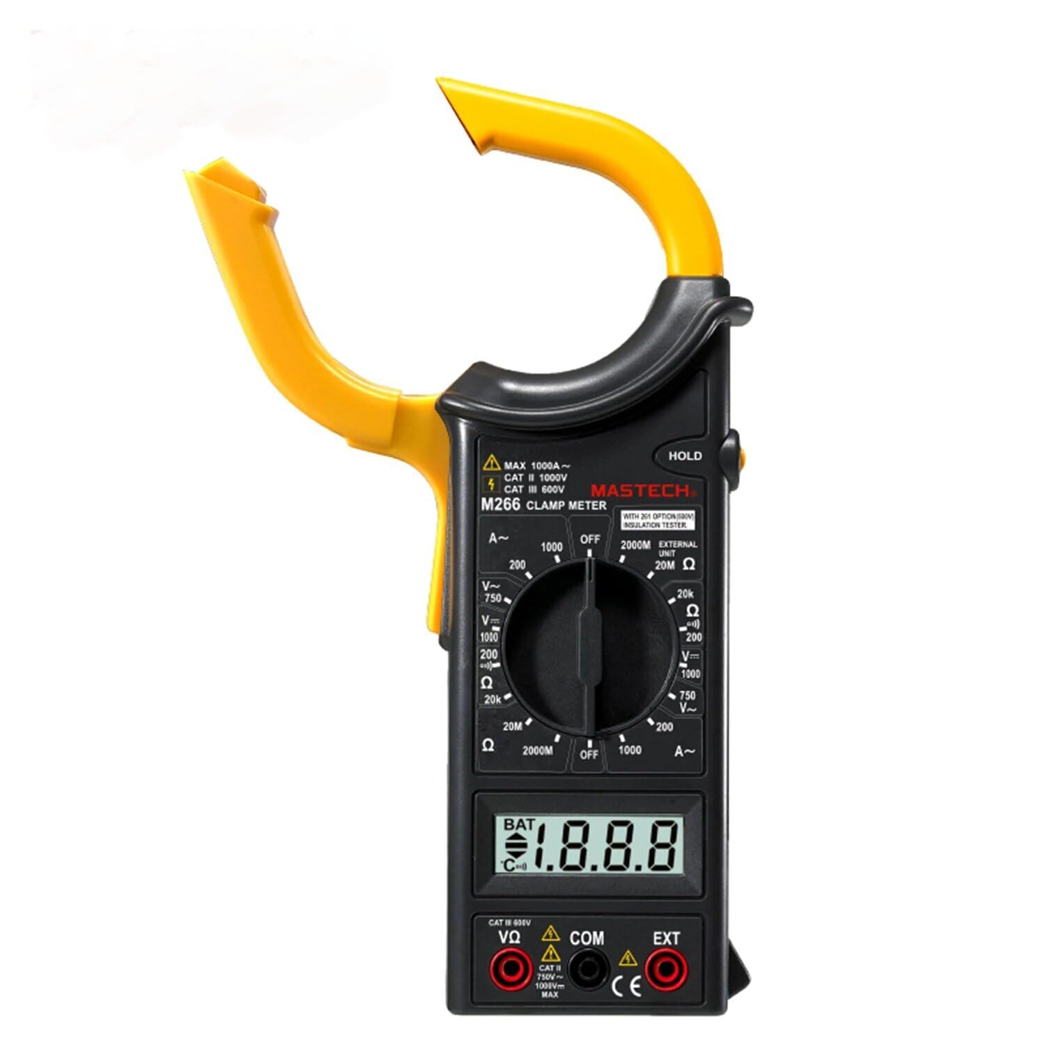 M266 M266C M266F Medidor de abrazadera digital, plisado actual, probador de circuito, pinzas, multímetro herramienta eléctrica profesional para el hogar (M266C)
