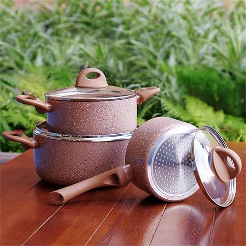 Miniatura 2 de na 6 Piece Pan Gray Set Nonstick Nonstick Aluminum Ceramic Cookware Set Kitchen Tools