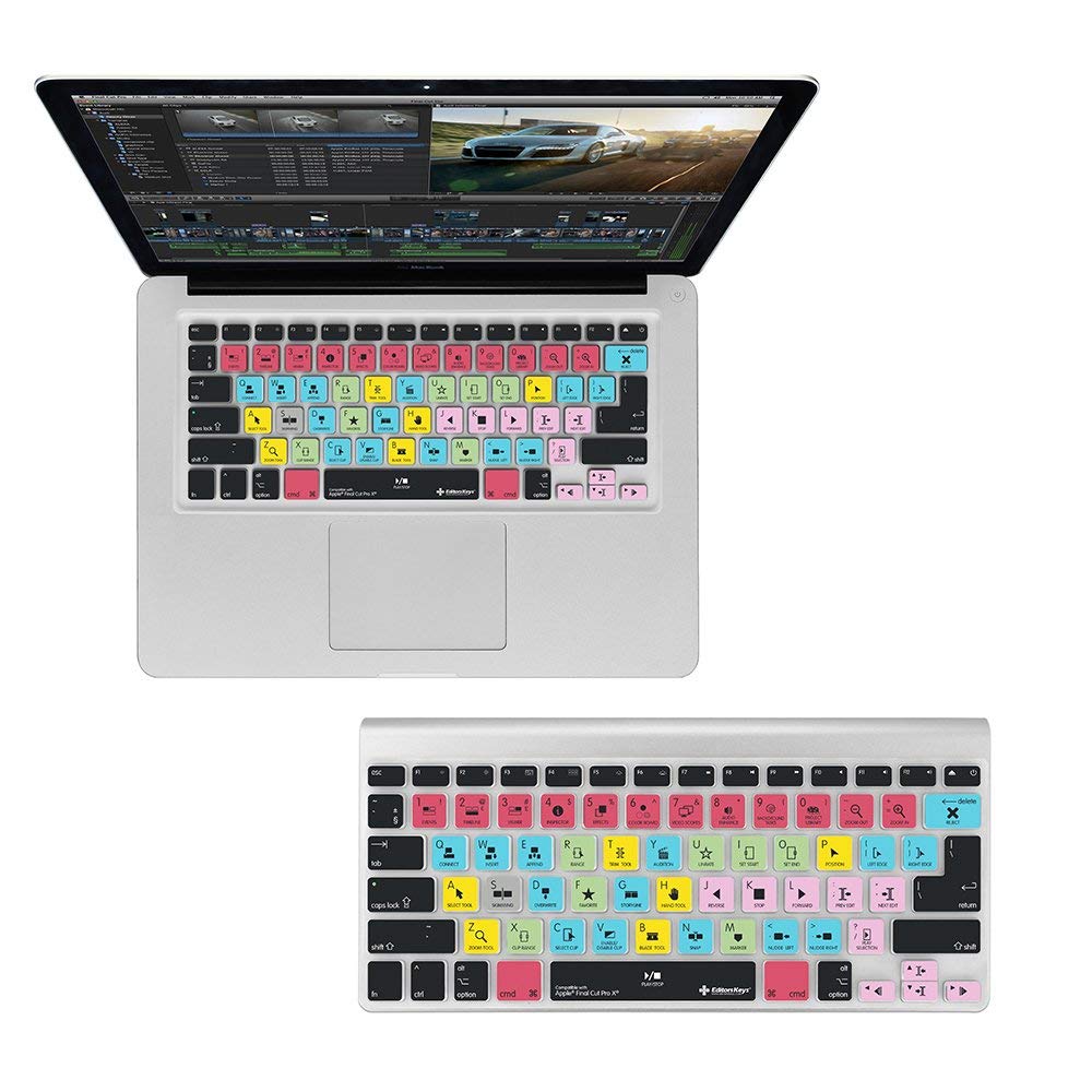 Final Cut Pro X Keyboard Cover | Editors Keys Shortcut Skin | 13", 15" and Wireless Prev Gen