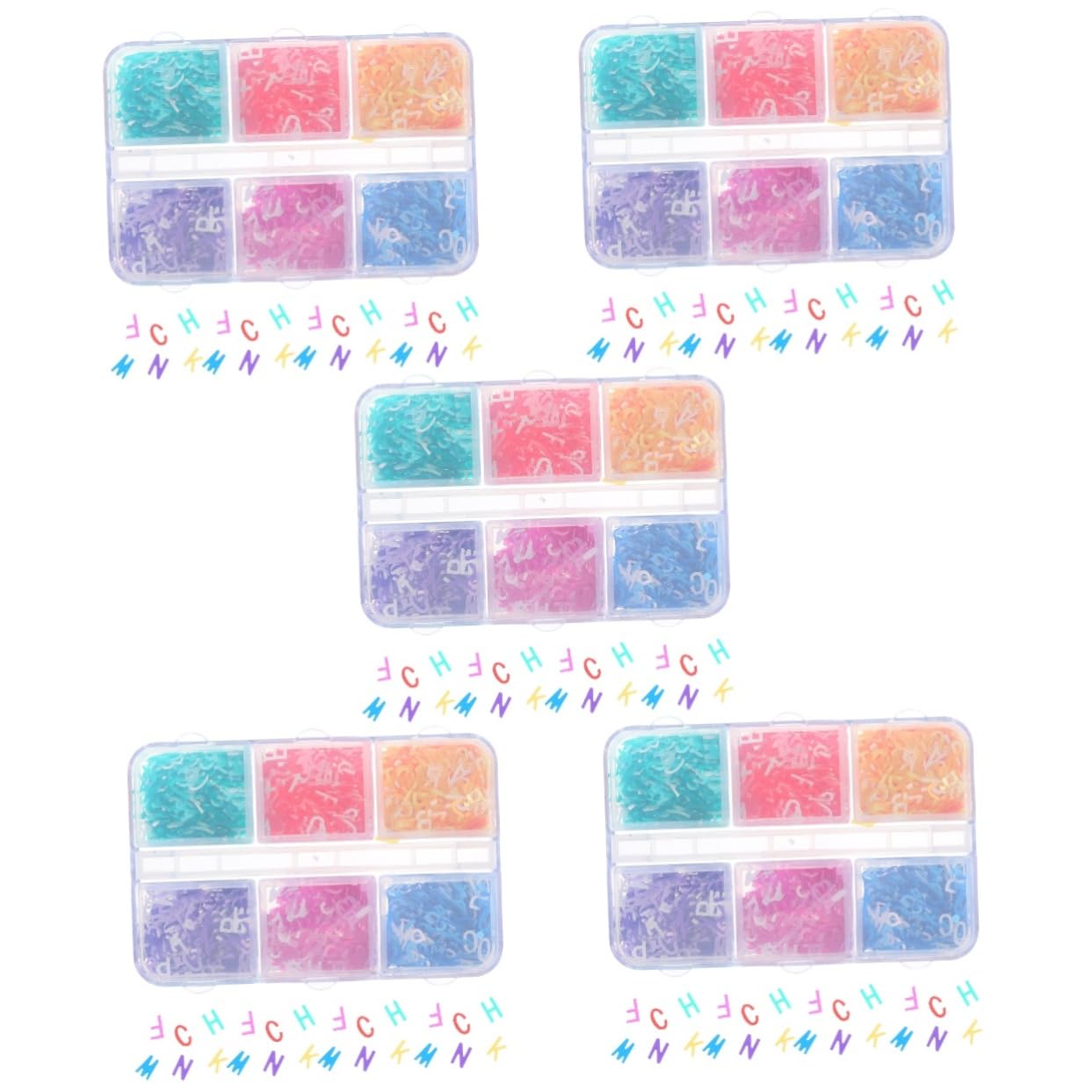 FRCOLOR 5 Cajas De Lentejuelas De Arte De Decoración De Decoración De Boda Maquillaje Lentejuelas De Boda Maquillaje Lentejuelas Decoraciones Clavos Suministros De Manicura DIY