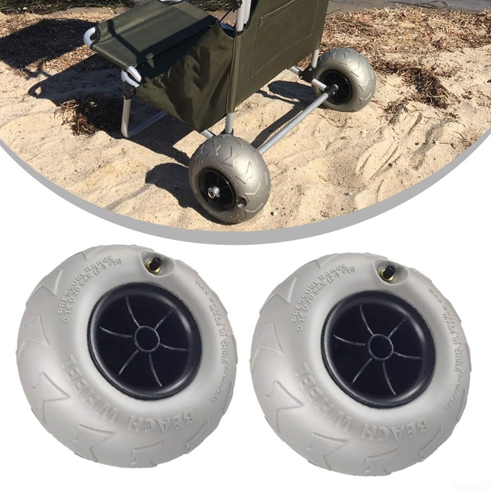 Zestaw 2 kółek balonowych do wózka plażowego, idealne na kajaki i kemping, rozmiar 205 x 115 mm