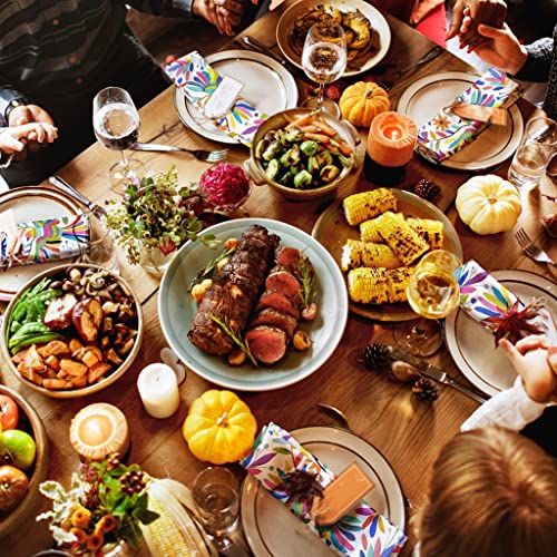 Dhdm Colored Bird Table Napkins Cloth Set Handkerchief Wedding Party Placemat Birthday Banquet Tea #TOP2