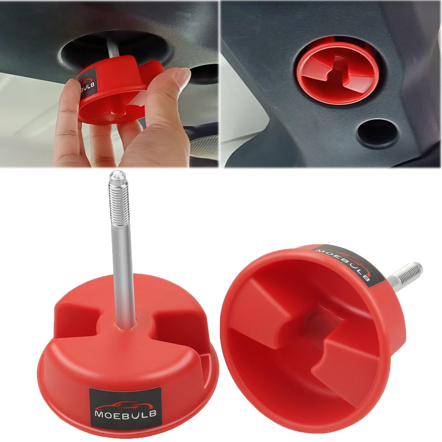 Hardtop Hardtop Hardpanel Montage Schraube Knauf 2 Stück kompatibel mit Jeep Wrangler JK 2-Türer und Unlimited 4-Türer 2007–2019 (rot)