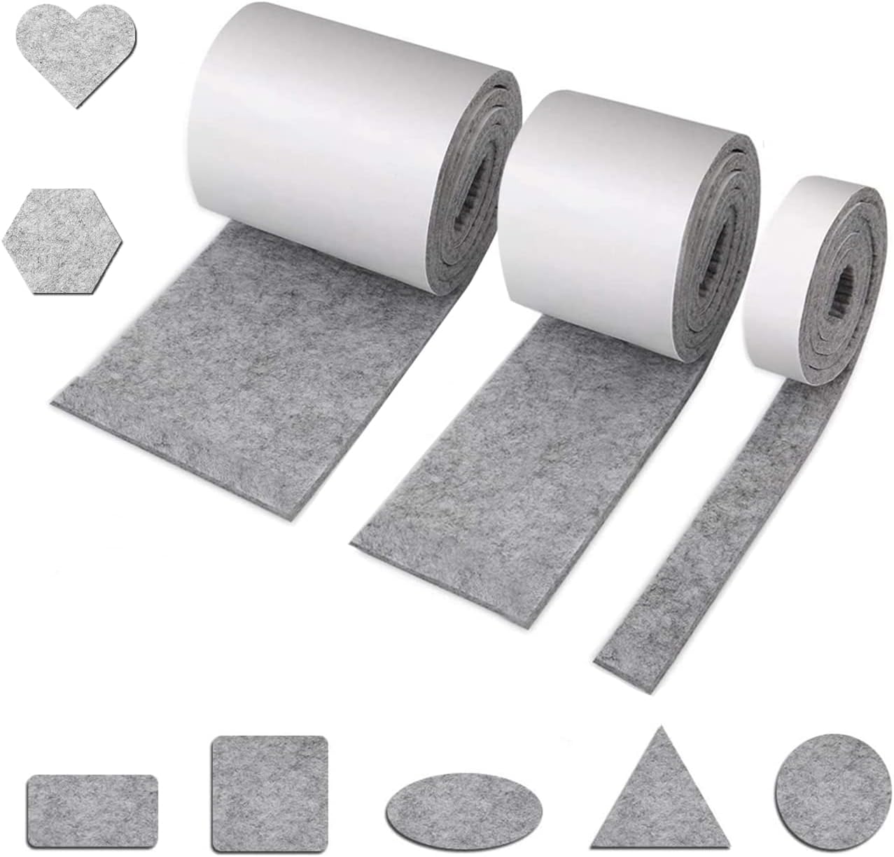 Feltrini Autoadesivi, 3 Rotoli Di Feltrini In Feltro Nero - 100 Cm 10 Cm 100 Cm 5 Cm 100 Cm 2 Cm Protezione Per Mobili In Feltro Autoadesivo 87292772