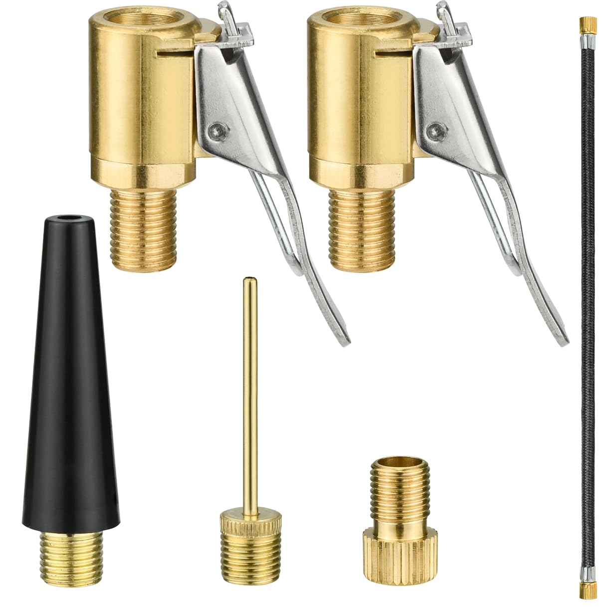 Mellbree Zestaw adapterów do wentyli kompatybilny z Bosch EasyPump, zawiera 1 przedłużenie zaworu, 2 adaptery do wentyli samochodowych, 3 różne nasadki zaworowe, odpowiednie do opon samochodowych