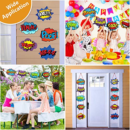 Large Hero Action Sign Cutouts Super Fun Hero Theme Party Supplies Door Hero Sign Hero Theme Birthday Party Hero Super Wall Decorations, 10 Counts #TOP3