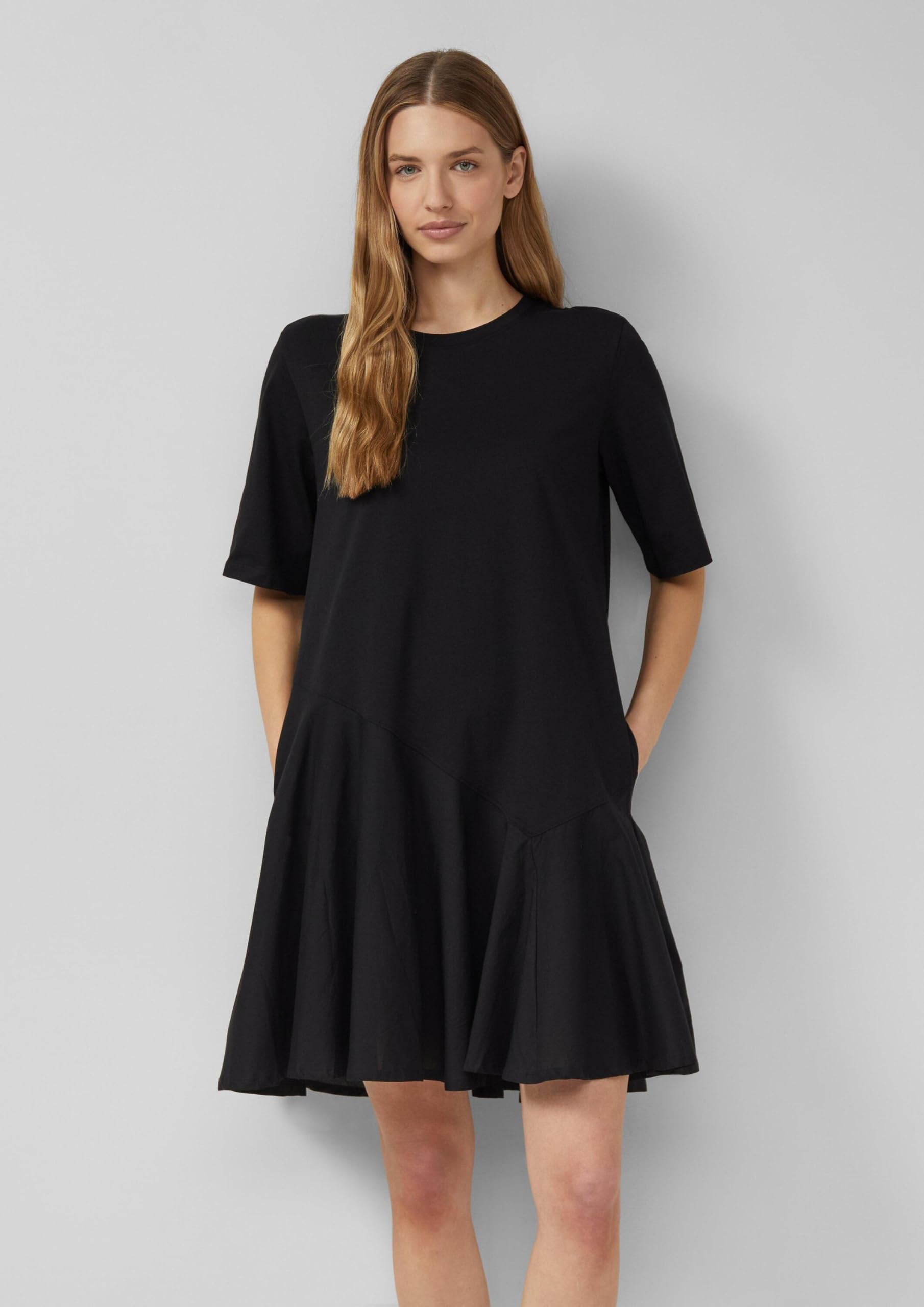s.Oliver Fabricmix-Kleid mit asymmetrischer Naht