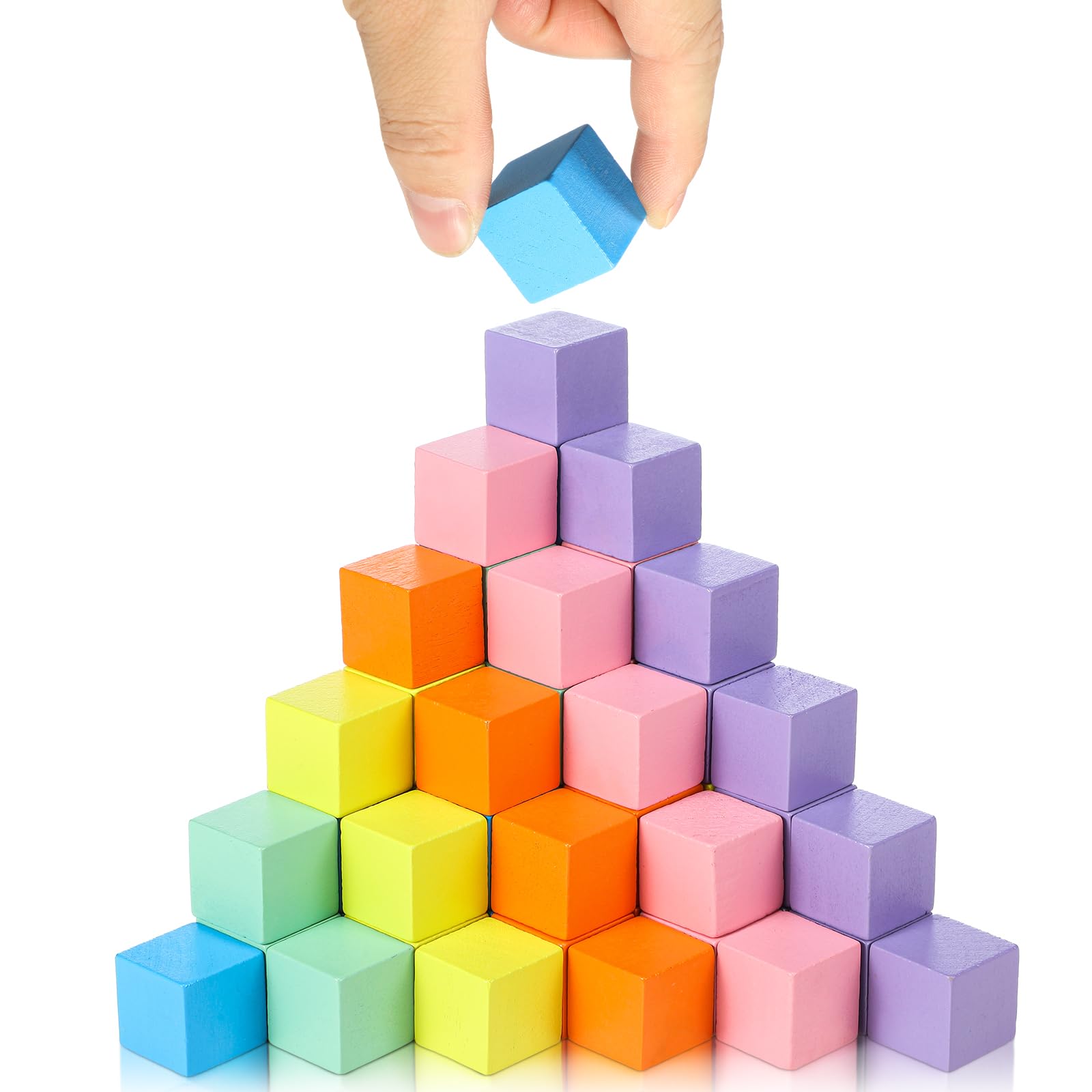 Snapklik.com : Sasylvia 72 Pcs Small Wooden Colored Blocks Painted ...