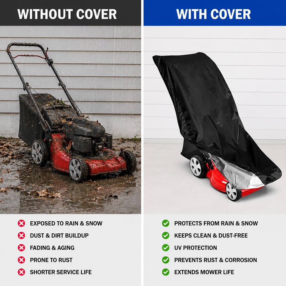 Funda para Cortacésped para Bosch UniversalRotak 37 565, Cubierta Impermeable De Oxford con Cordón Antiviento para Exterior Y Jardín