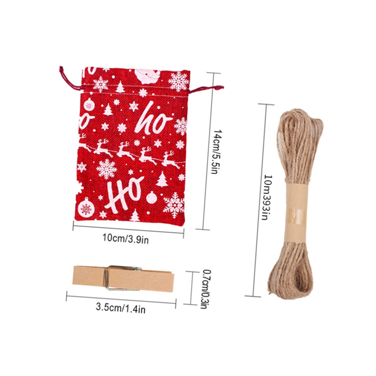 ULTECHNOVO 5sätze Adventskalender Beutel Weihnachtsgeschenktüten Mit Zugband Für Süßigkeiten Kleine Und Überraschungen Zum Dekorieren Von Baum Oder Tür