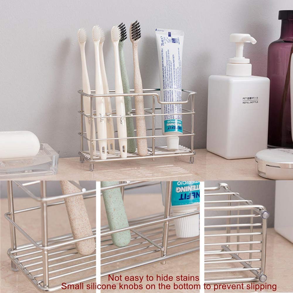 Organizador De Cepillos De Dientes De Madera – Con Varios Agujeros, Ideal Para Baño, Compacto E Impermeable