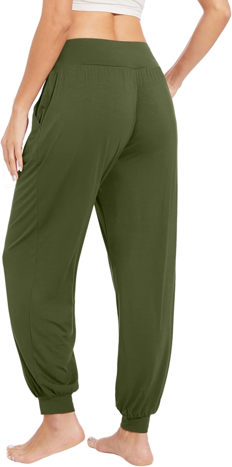 WiWi Women's Yoga Pants Viscose from Bamboo Stretchy Joggers Pant Comfy Lounge Bottoms Pajama S-XXL - Image 4