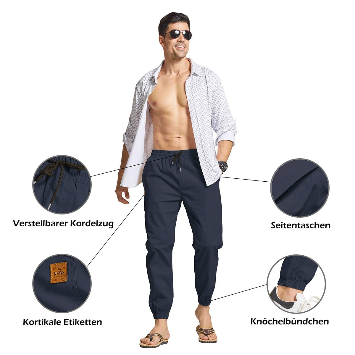 JustSun Pantaloni da Lavoro Uomo Cotone Cargo Casual Pantaloni Tuta Uomo Pantaloni Jogging Slim Fit con Tasche