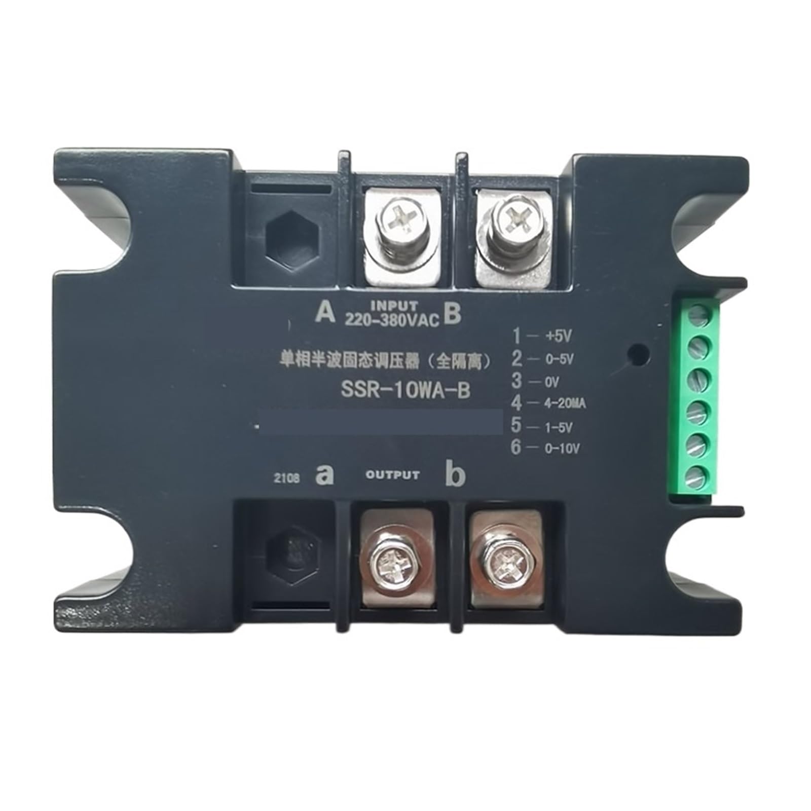 ZVQYSGIW Single-phase AC isolated half-wave thyristor voltage regulator, semi-controlled solid-state voltage regulator module for 4(SSR-40WA-B)