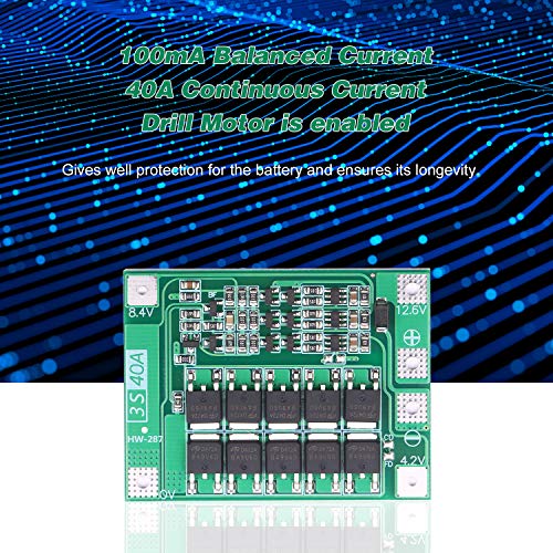 OWSOO Placa de proteção de bateria de íon de lítio série 3 11.1V 12.6V 40A Placa de proteção de célu
