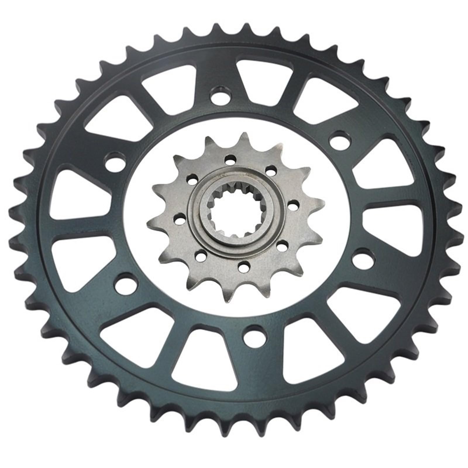 NKURTPC Motorcycle Sprocket Fit For Kawasaki EX400 Ninja400 Z400 ER400 Z250 Z250SL EX300 Ninja300 Z300 ER300 Front Rear Sprocket(42T 14T)