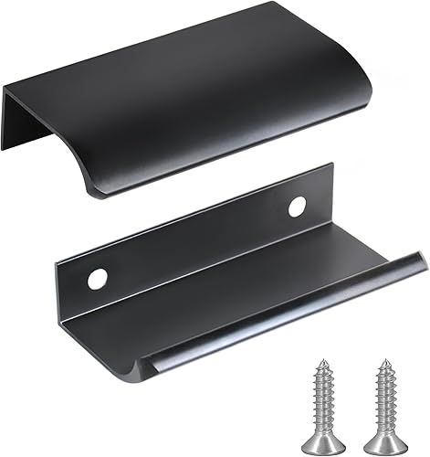 Juego de 10 tiradorespomos de estilo moderno con borde de dedo, oculto, para muebles y cajones, encimera, cocina