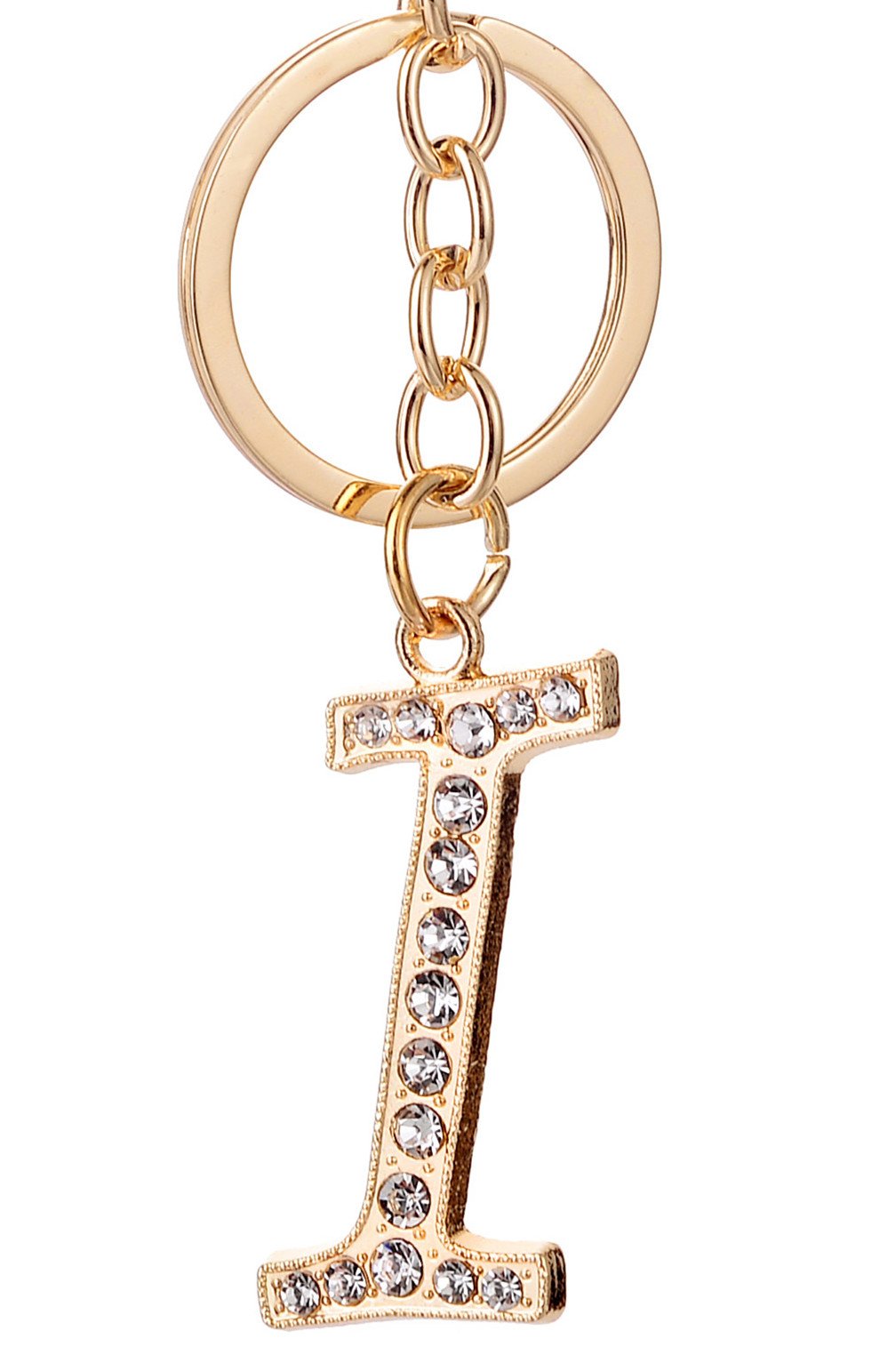 AlphaAccAlphaAcc Keychain for Women Purse Charms for Handbags Crystal Alphabet Initial Letter Pendant with Key Ring