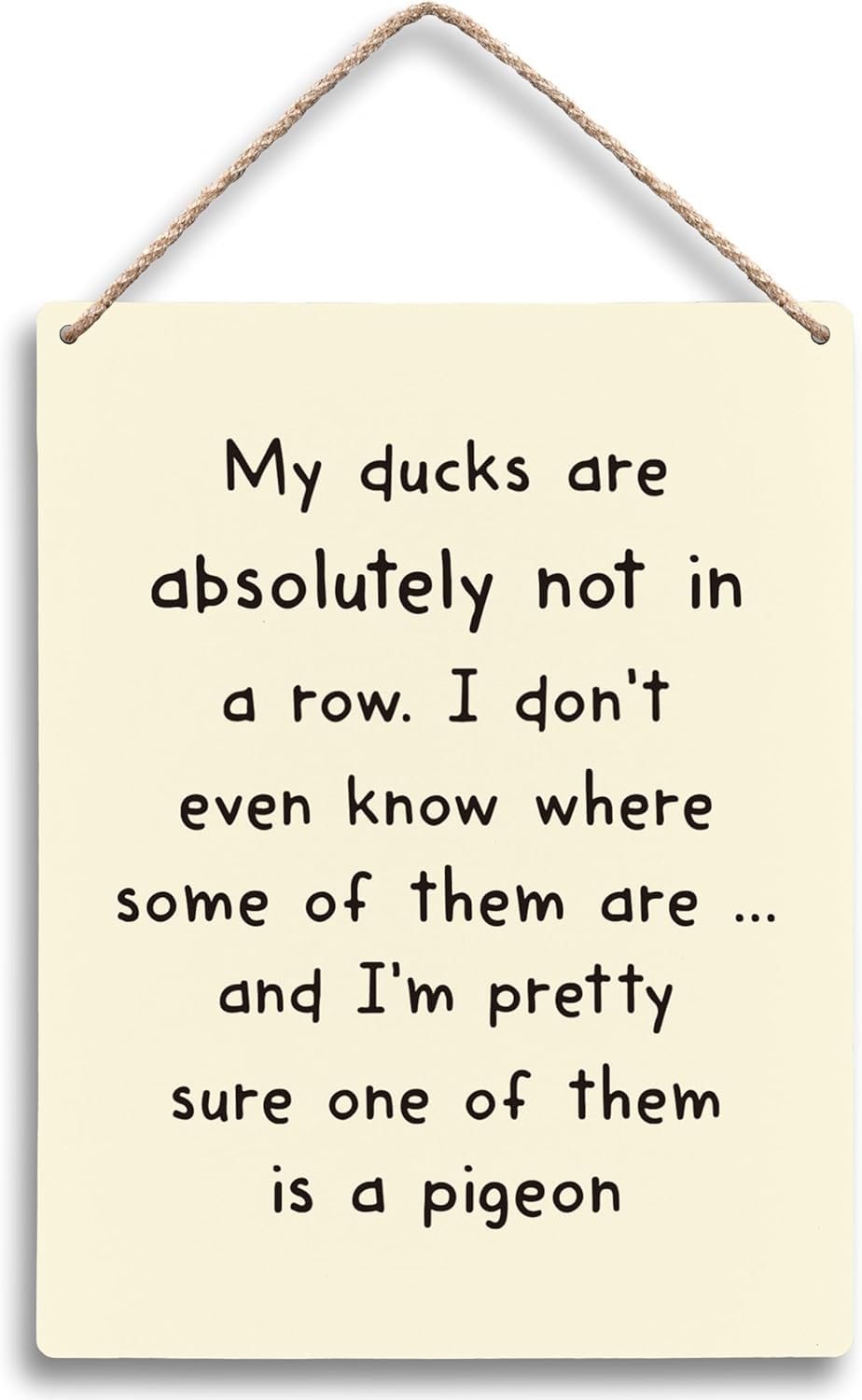 Pibonto Women's Wall Art My Ducks Are Absolutely Not In A Row Hanging Wooden Signs Funny Sarcastic Humor Home Living Room Office Wall Decor, Funny Quotes Humorous Home Decor Gifts For Coworkers Men 8X10 Inch