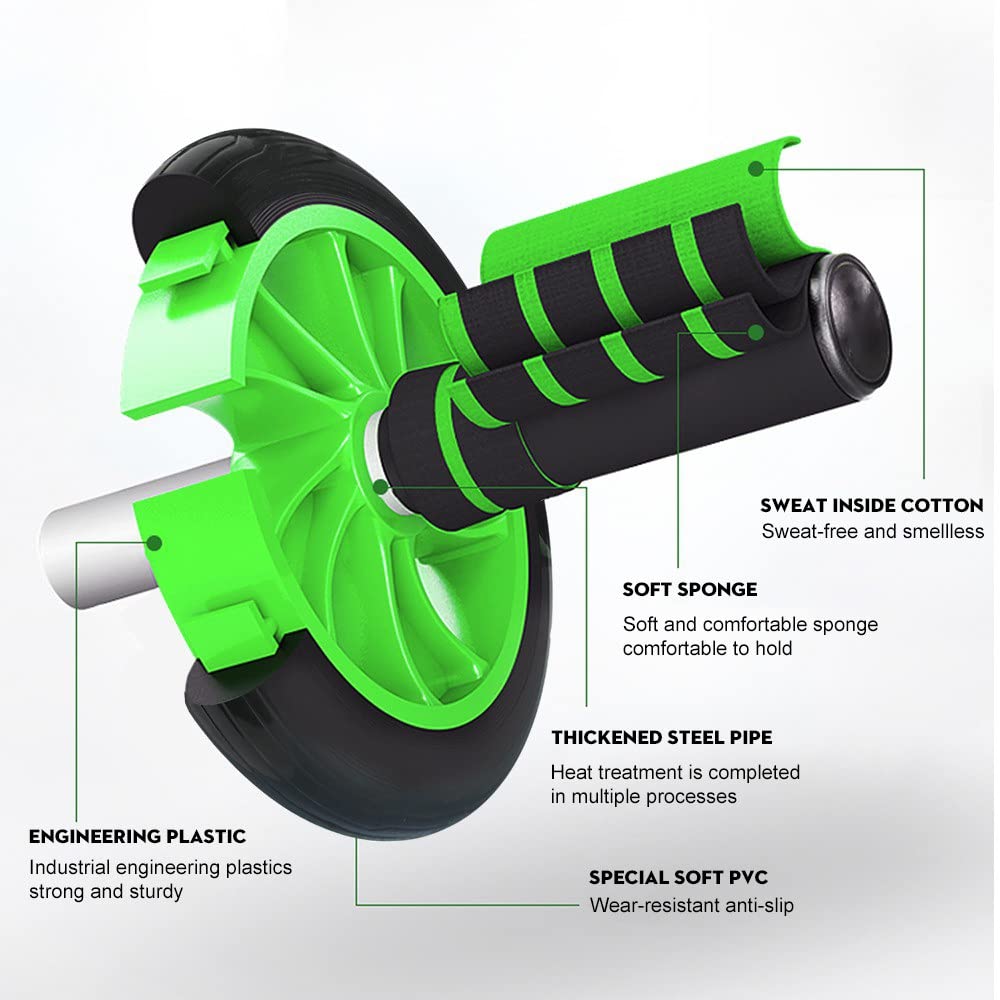 Ruota Addominali Fitness con Tappetino aderenza Addominale Allenamento Addominali ABS Dlending Ho Ruota per Addominali(Italy)