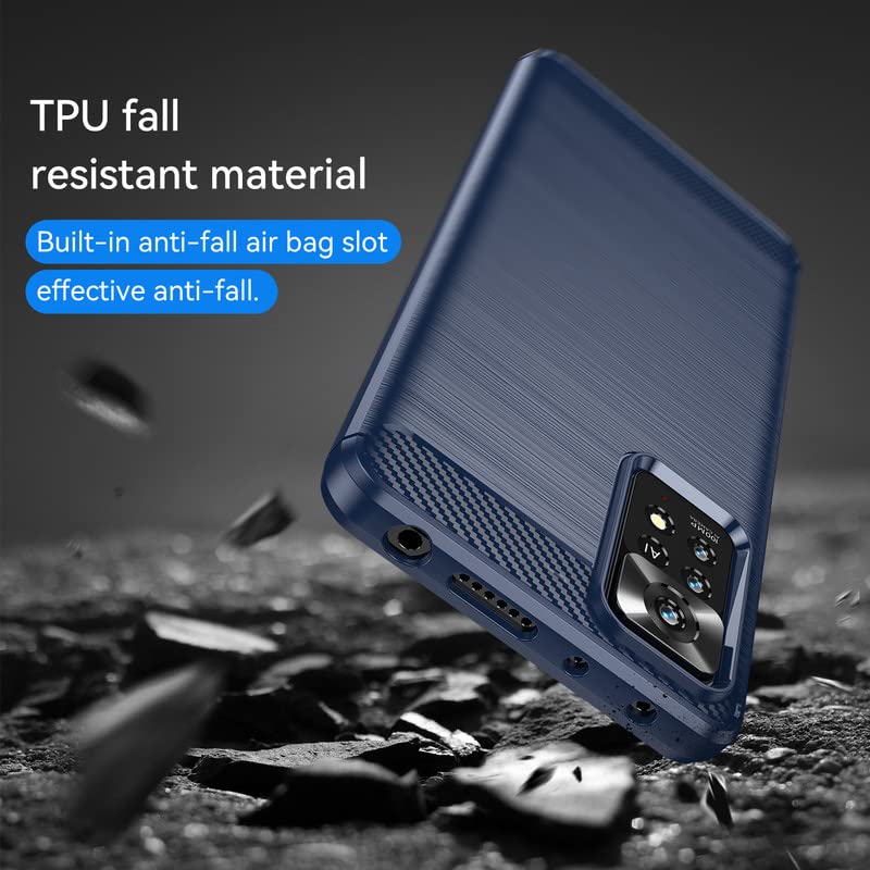 Image of Hybrid Carbon Fiber Back Case for Redmi Note 11 Pro /Note 11 Pro Plus 5G (Blue)