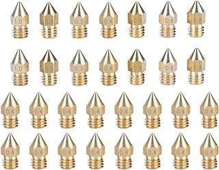 Kit de Bicos para Impressora 3D 30PCS Cabeça de Impressão Extrusora de Filamentos de 1,75 Mm, Ampla Compatibilidade para Makerbot CR 10, MK8 Reprap Prusa I3 Com Impressora 3D