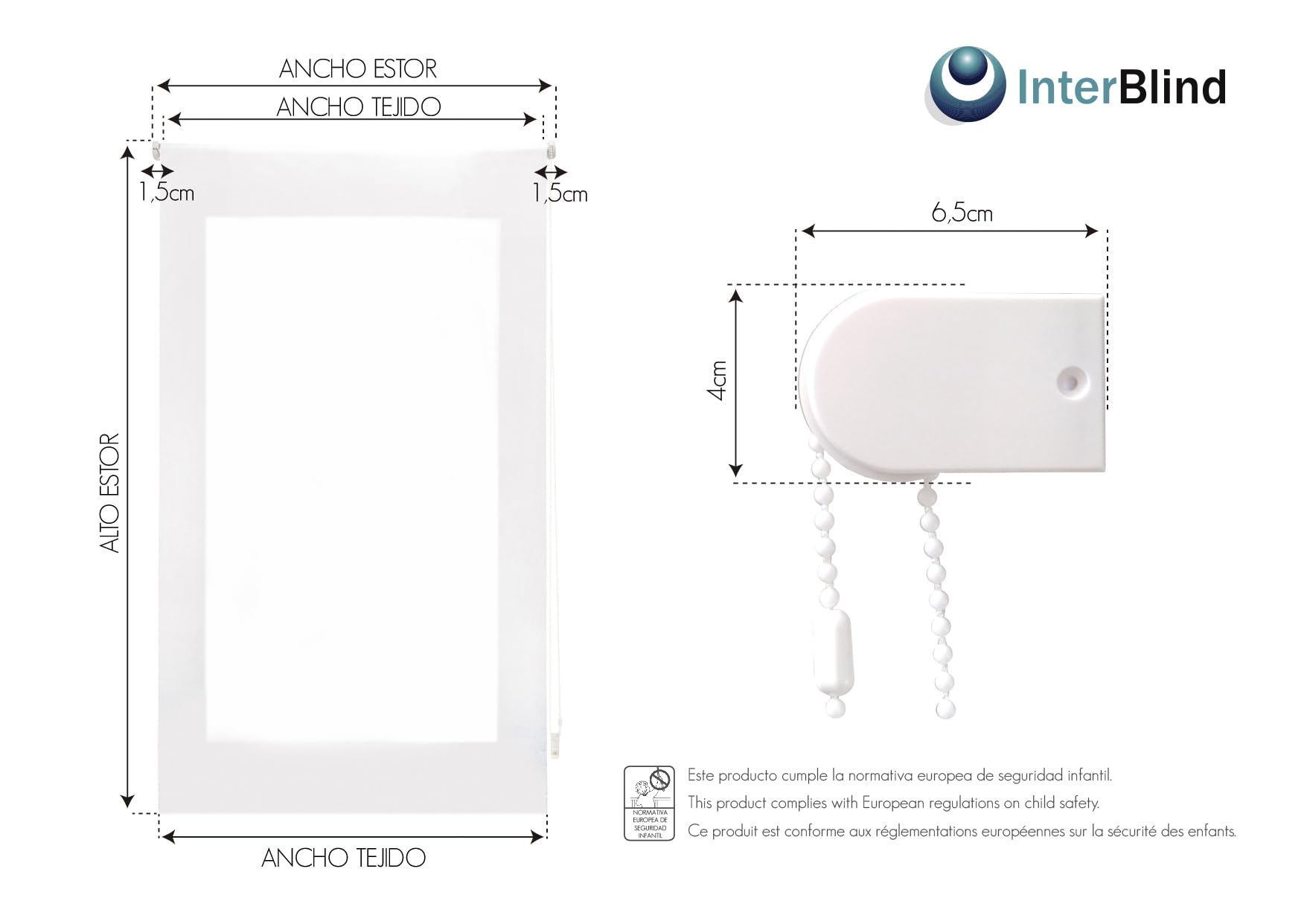 Premium Verdunkelungsrollo, Größe 140 x 230 cm, einfache Installation an Wand oder Decke, Stoffgröße, 137 x 225 cm, Beige