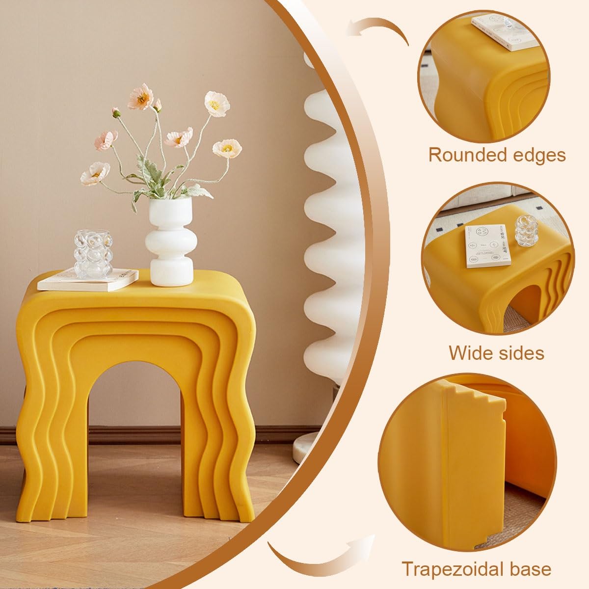 Petite Table D Appoint, Table D'appoint Canapé, Table D'appoint Décorative De Canapé Pour Le Salon, Petite Table De Chevet, Coins Arrondis Forte Capacité De Charge Convient Pour Le Salon, La Chambre(Y