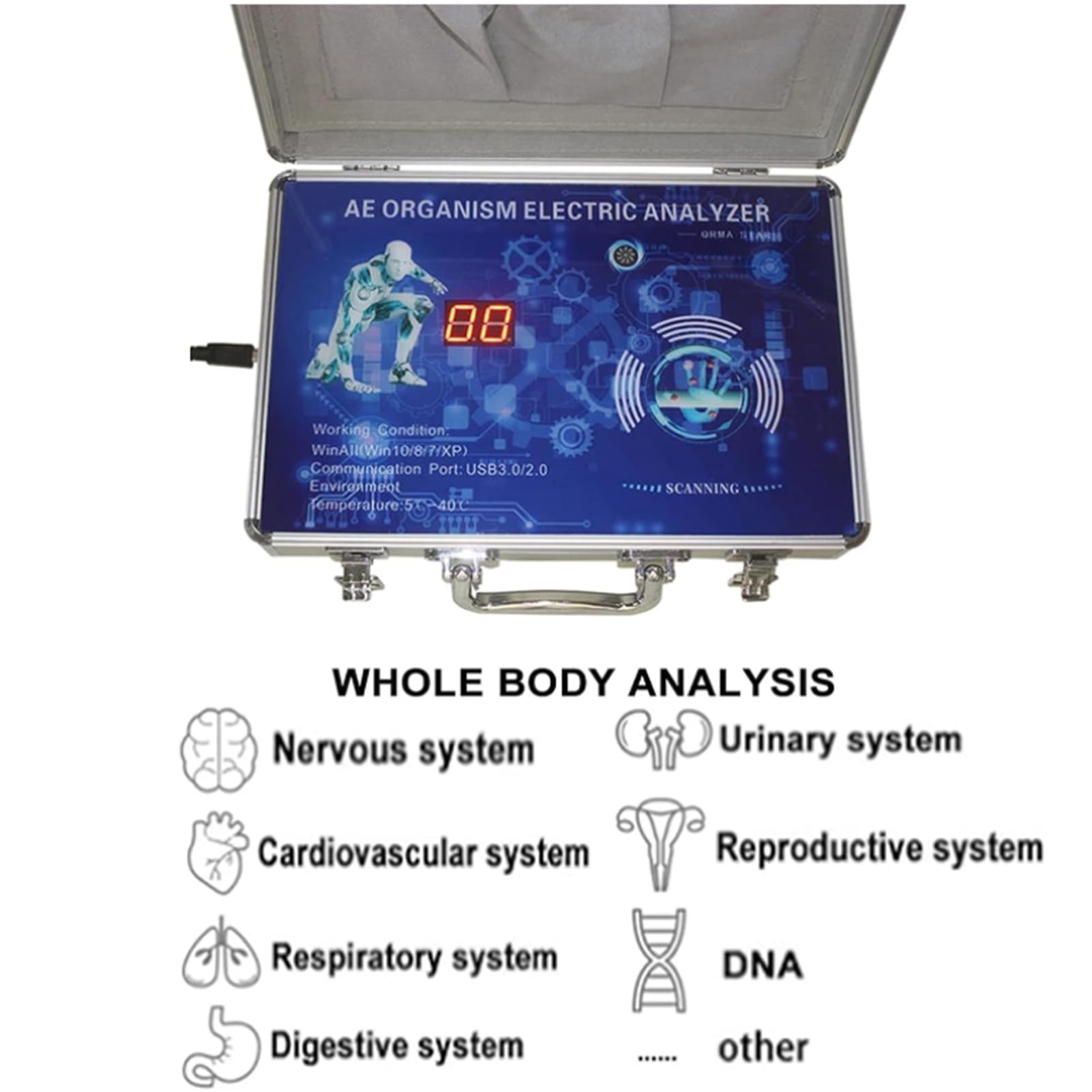 KardoL Analizzatore Magnetico a Risonanza Quantistica, Quantum Resonance Magnetic Analyzer, Rilevatore Subhealth Analizzatore Elettrico Salute del Corpo per Windows