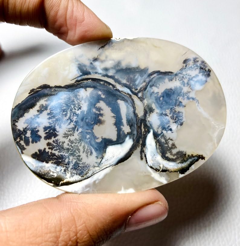 Agate dendritique en cabochon pour façonner un collier pendentif bohème unique - 4